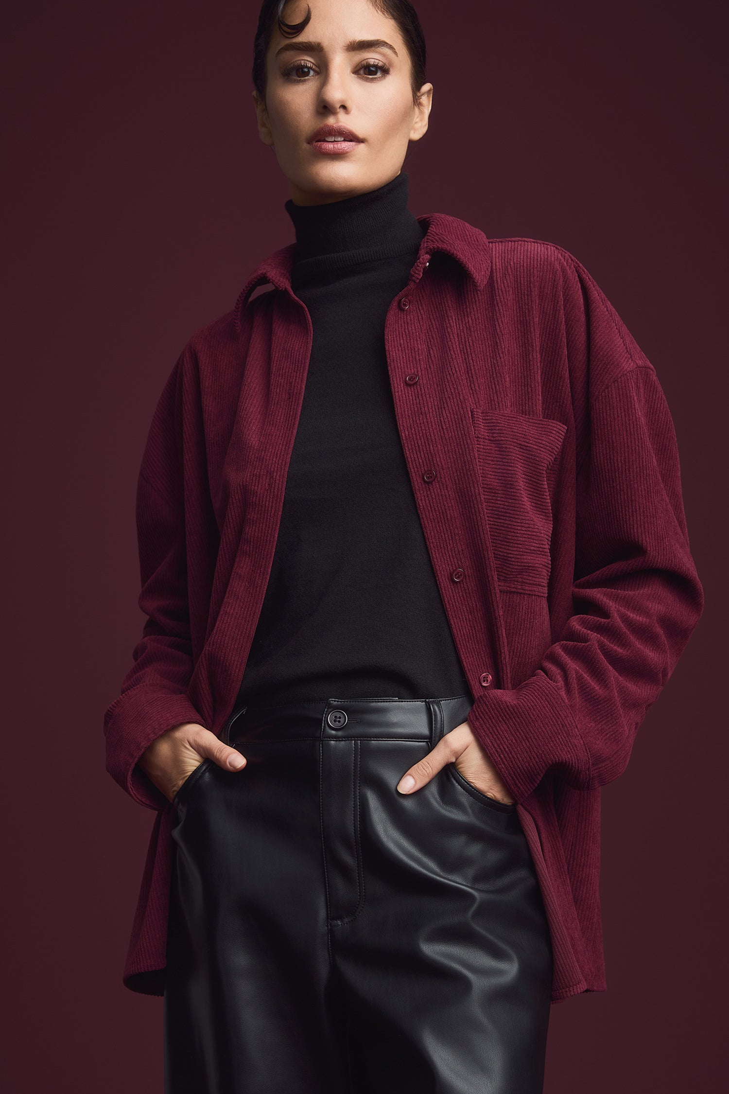 Judy wide leg - black leather