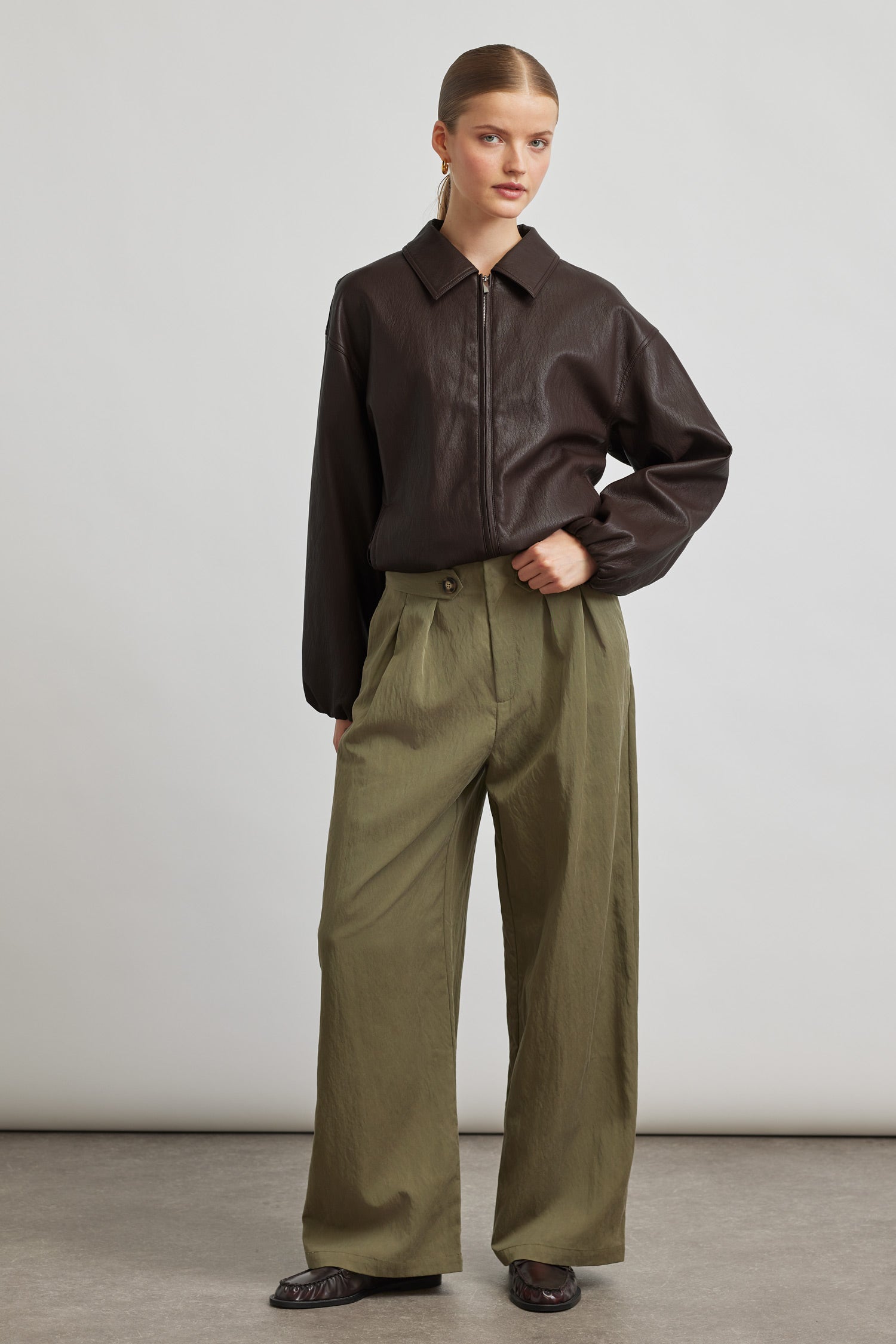 Brooke bomber jacket - chocolate leather