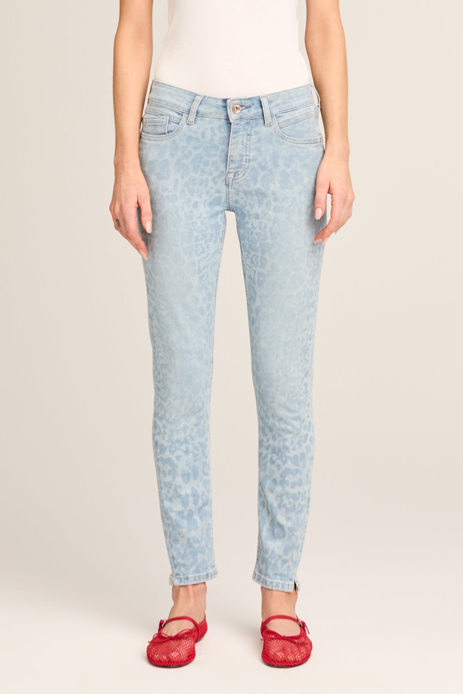 Alicia skinny - blue denim leo