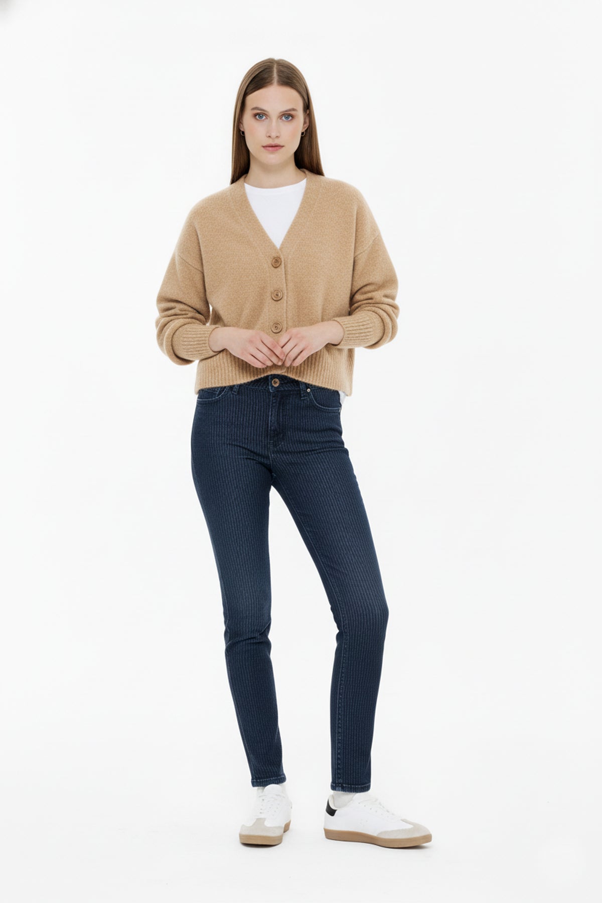 Nancy slim - blue black stripe