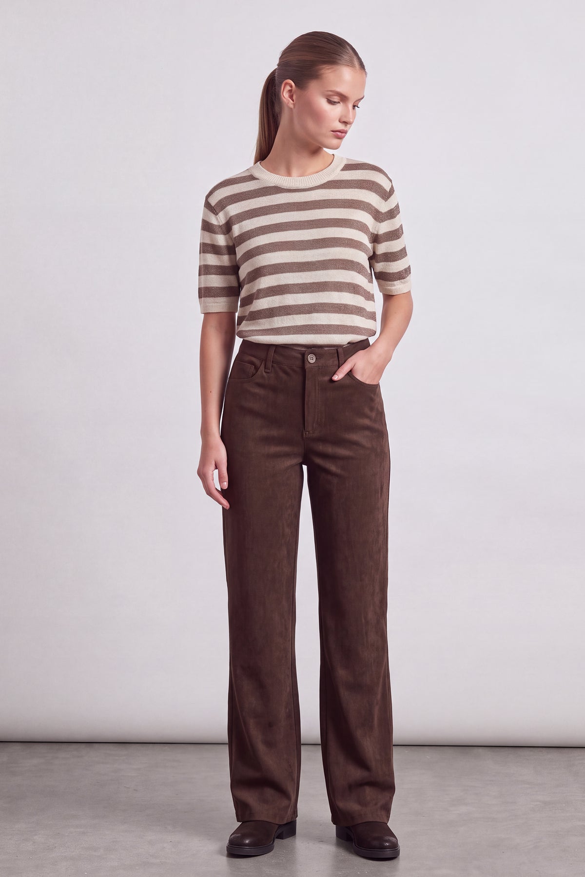 Judy wide leg - chocolate suede