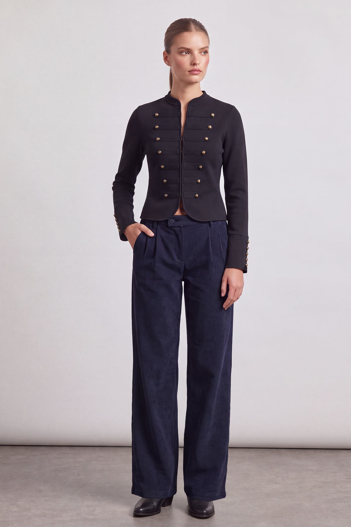 Judy wide leg - navy cord