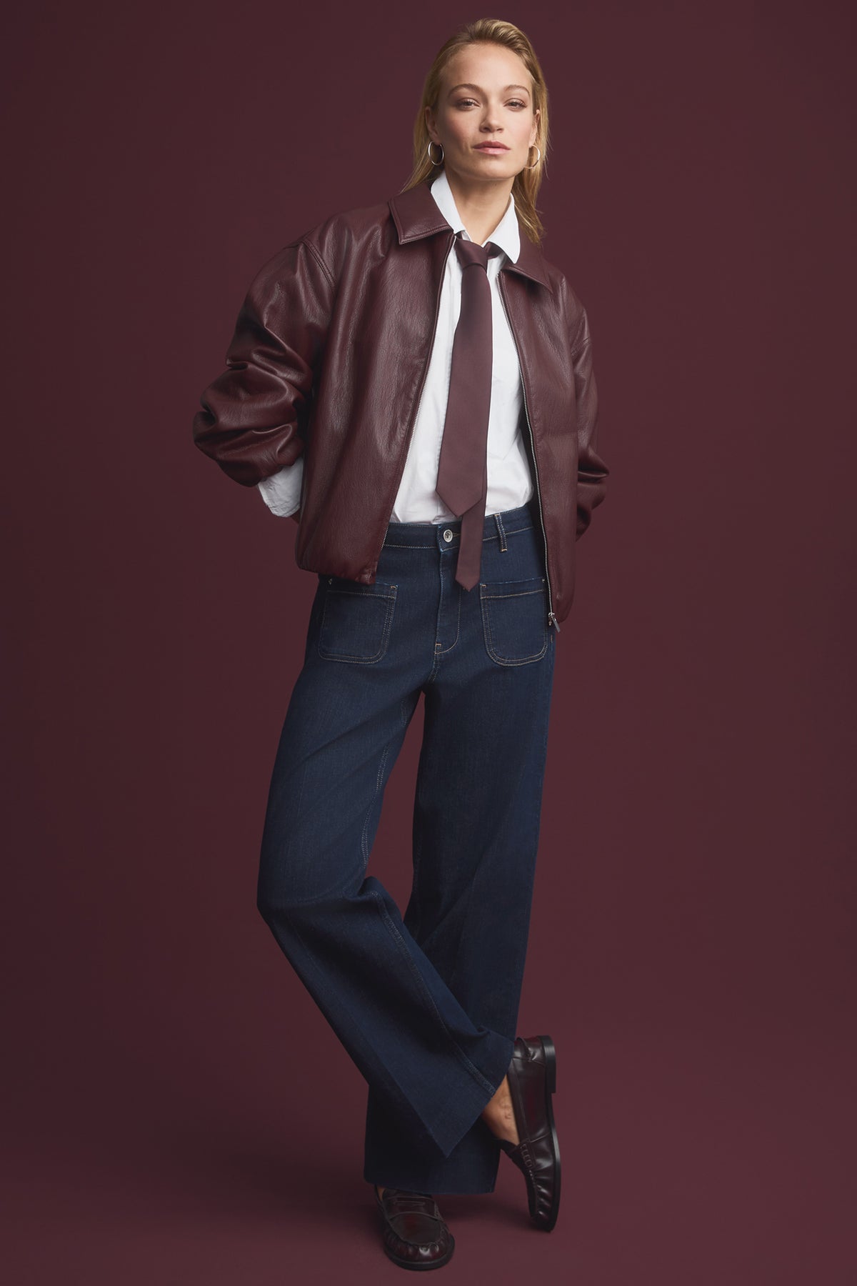 Judy wide leg - rinsed denim