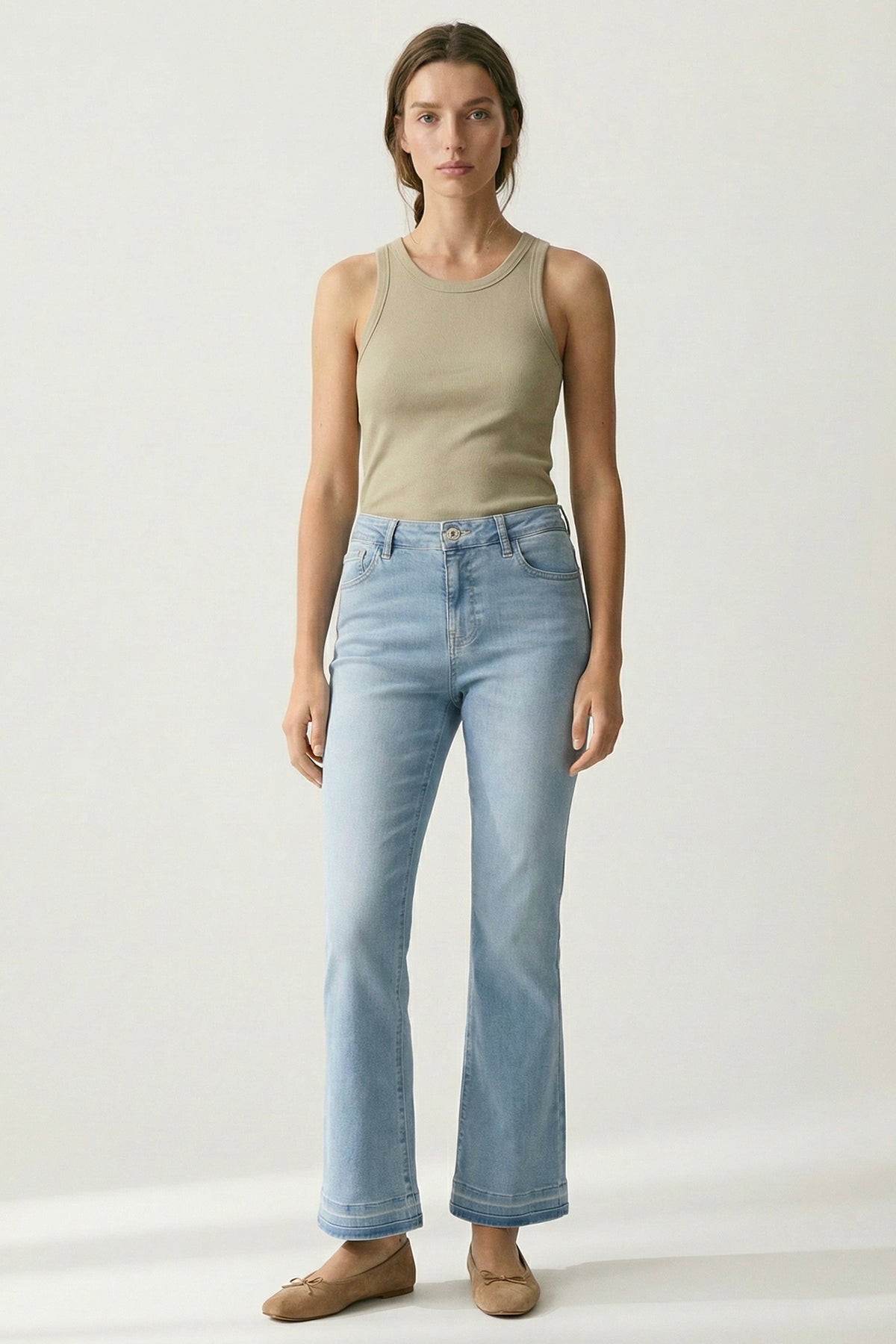 Emma cropped flare - breezy blue