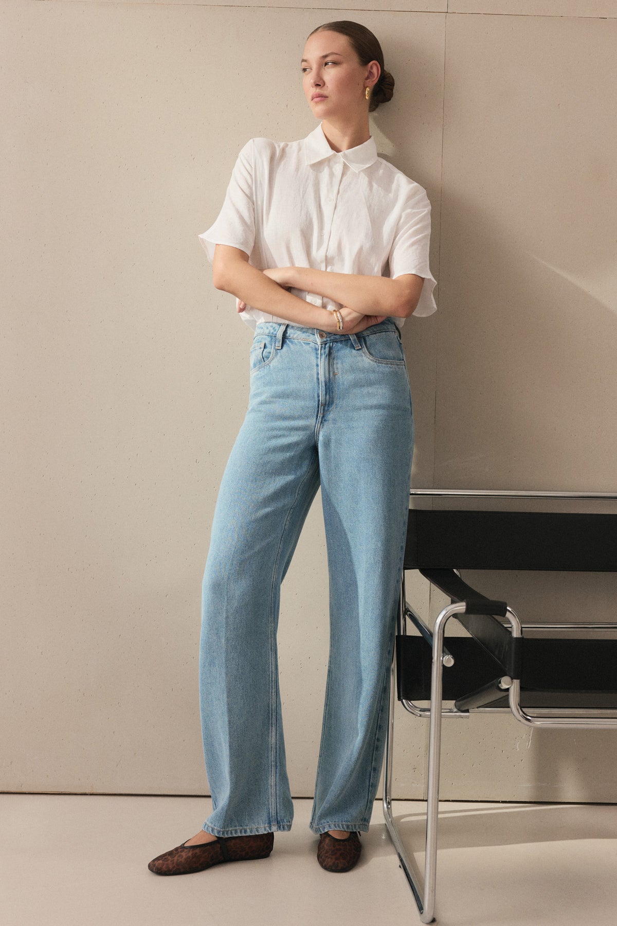 Judy wide leg - soft denim washed