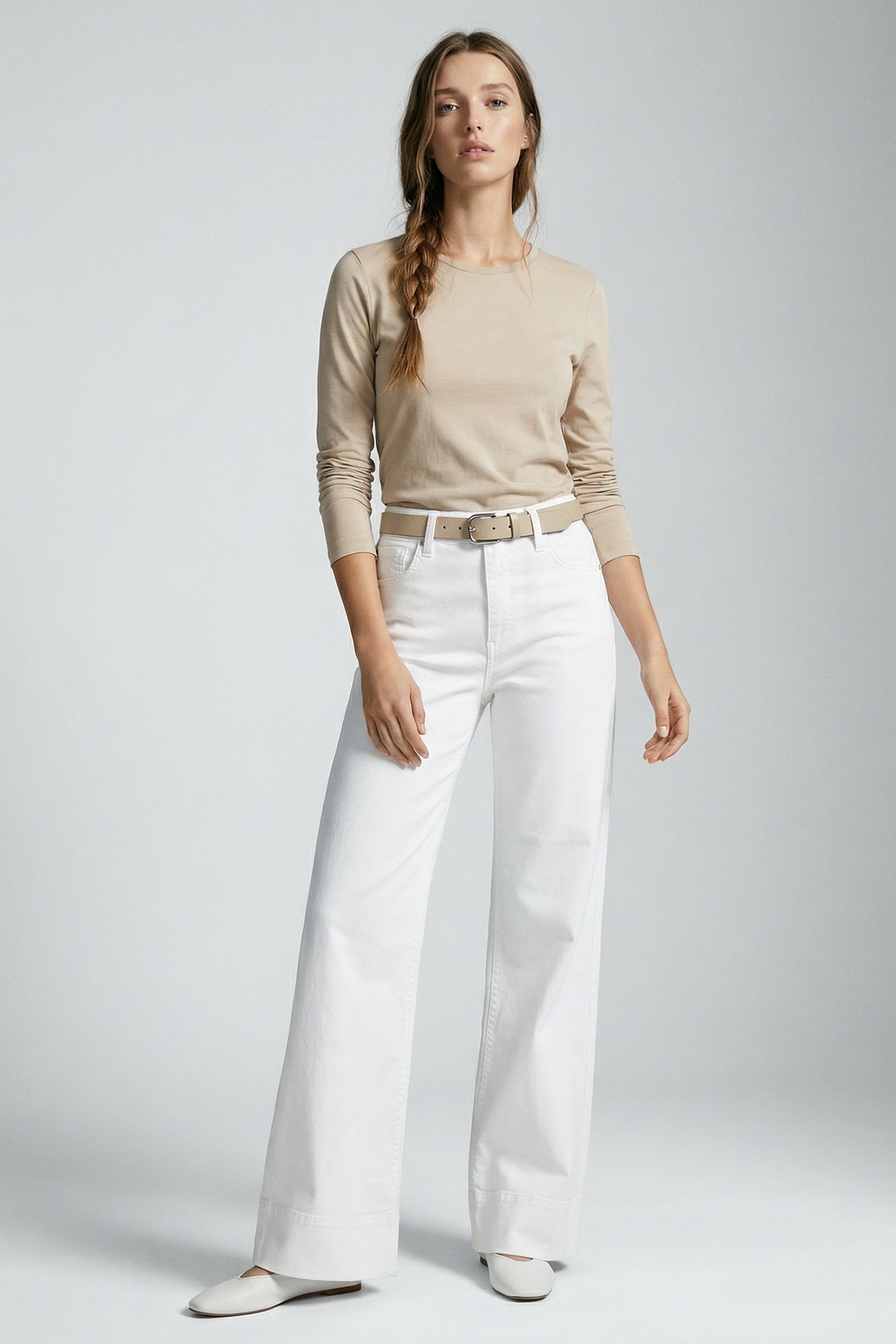 Judy wide leg - white denim