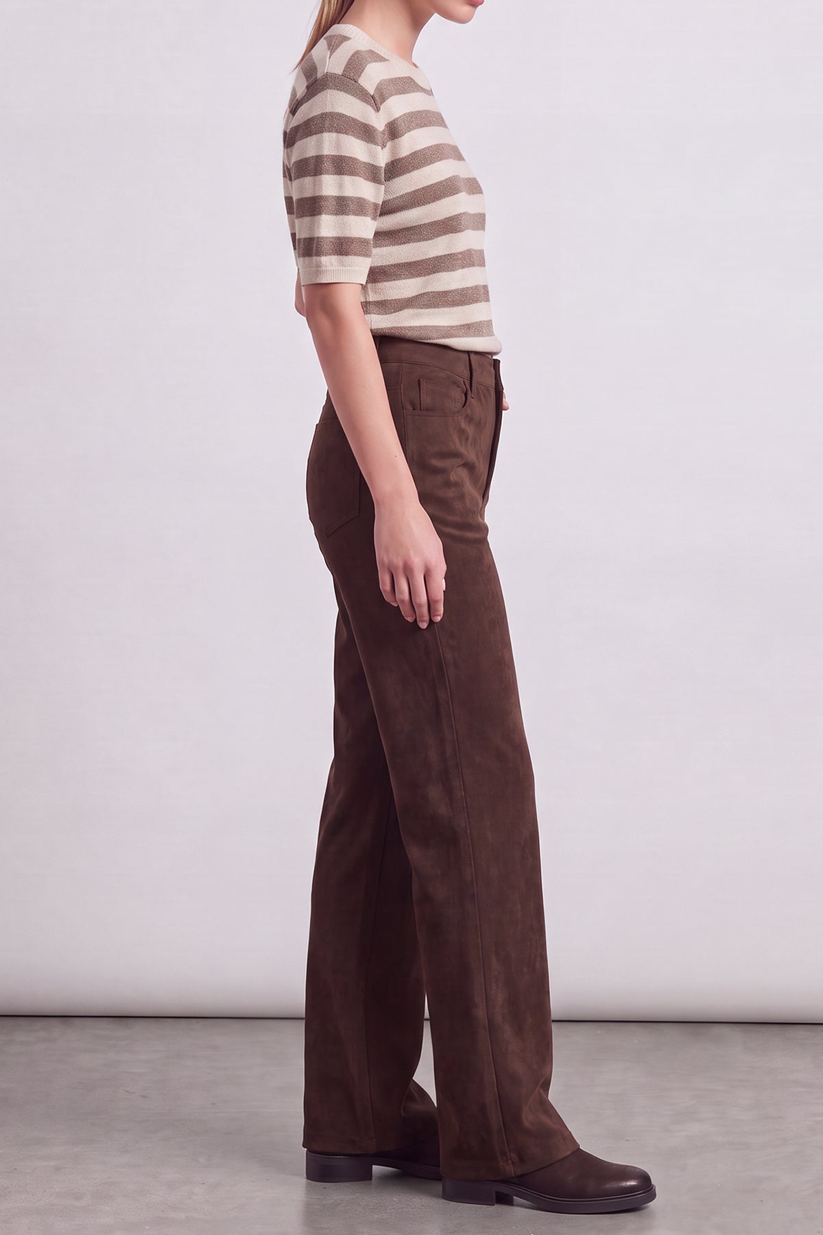 Judy wide leg - chocolate suede