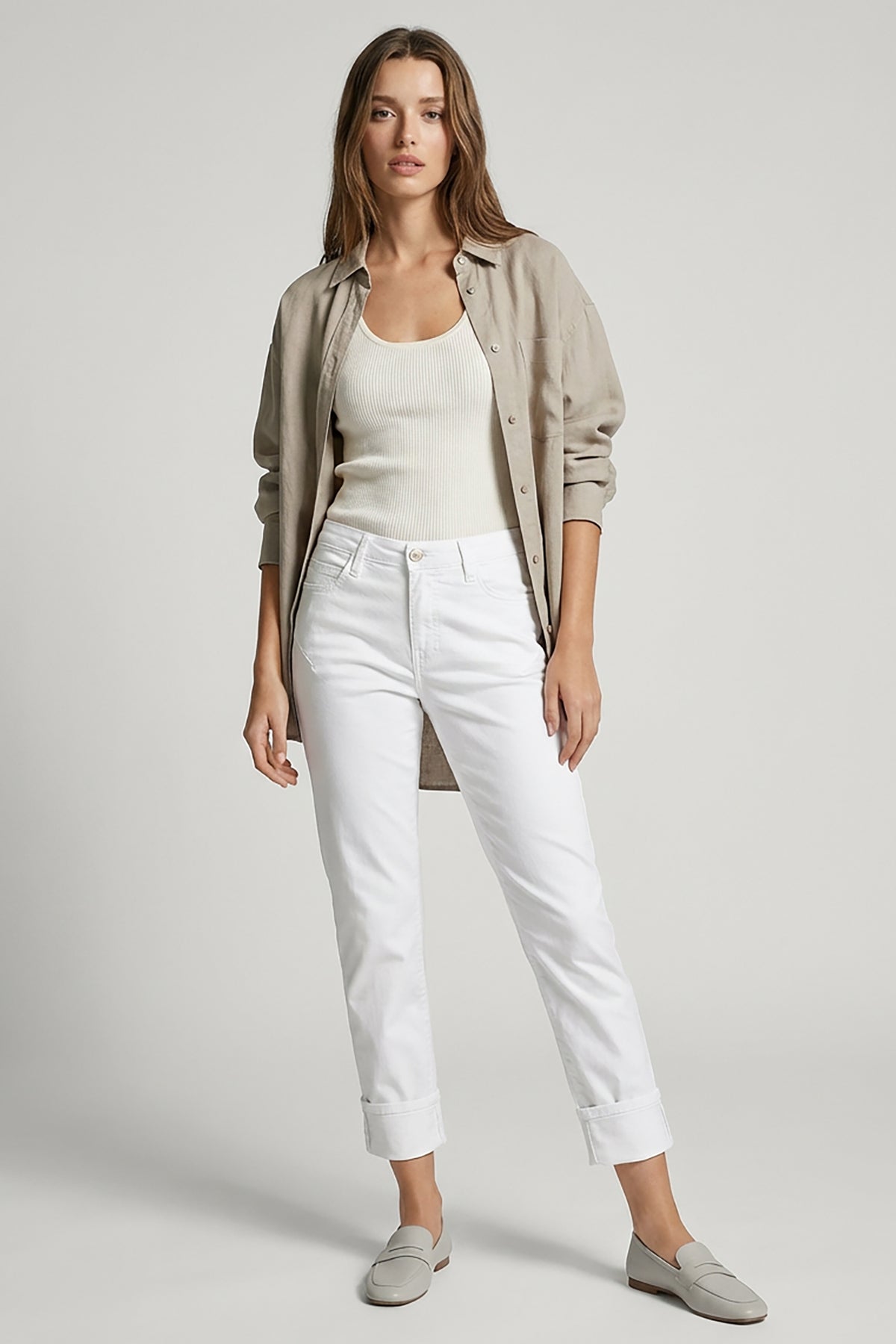 Lea straight - white denim