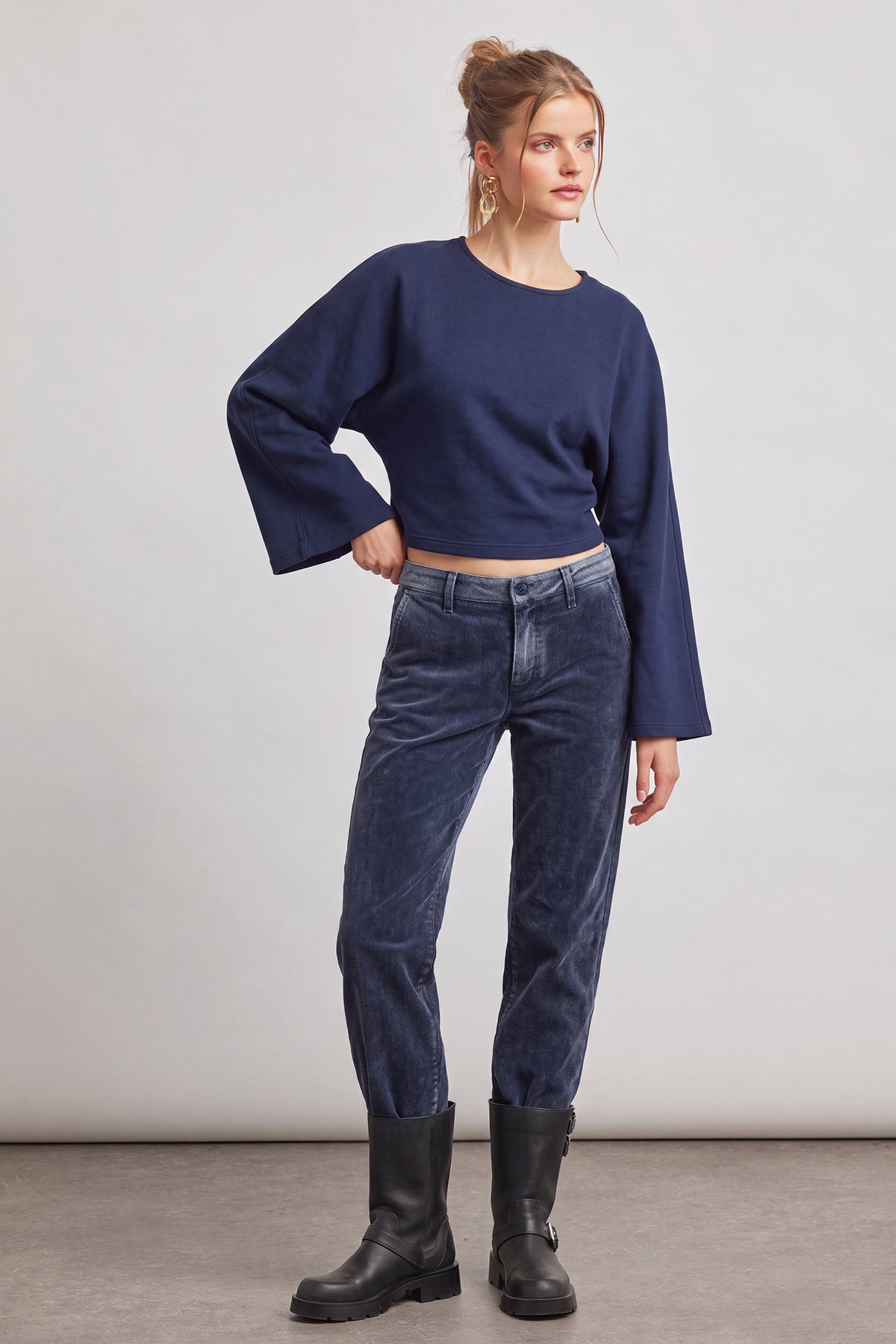 Lea straight - washed indigo