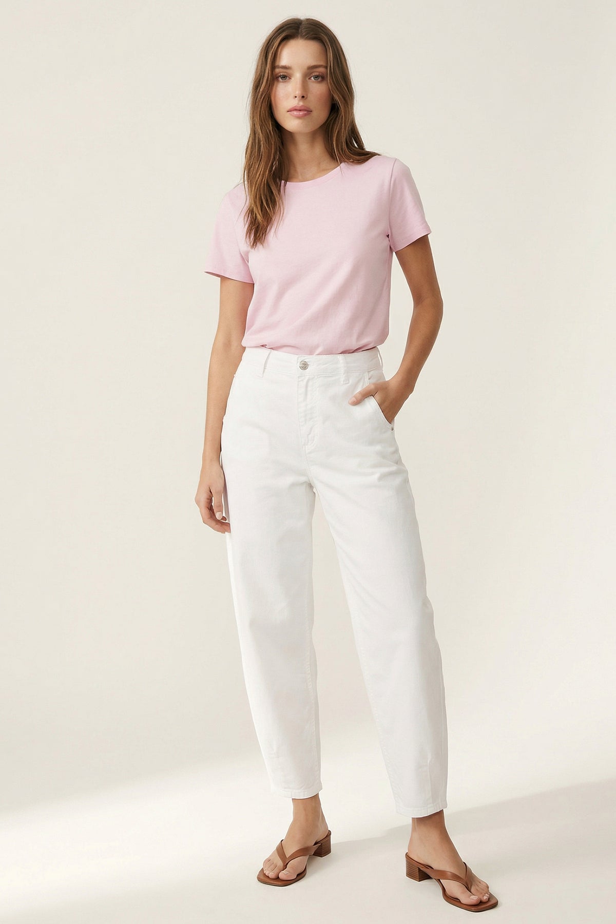 Kelly balloon - white denim