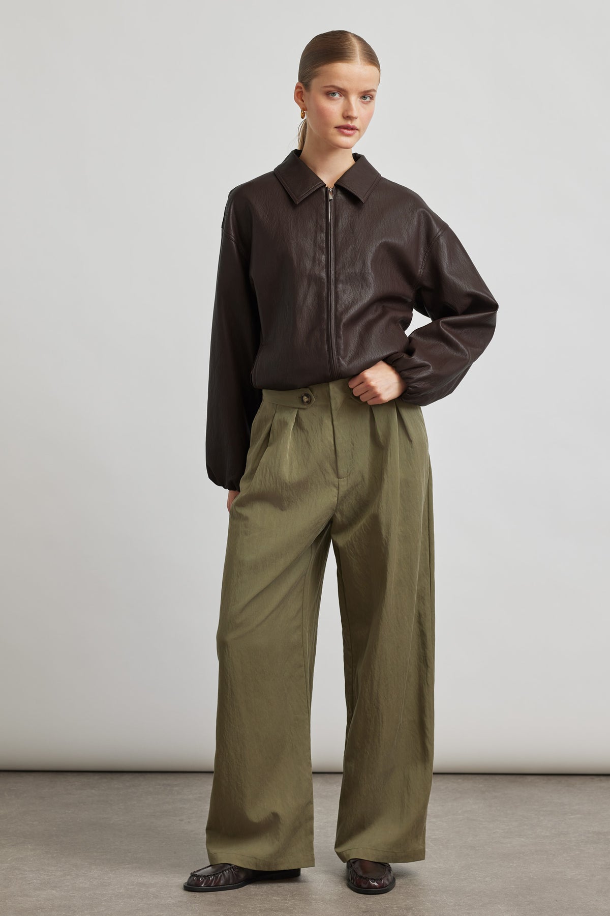 Brooke bomber jacket - chocolate leather
