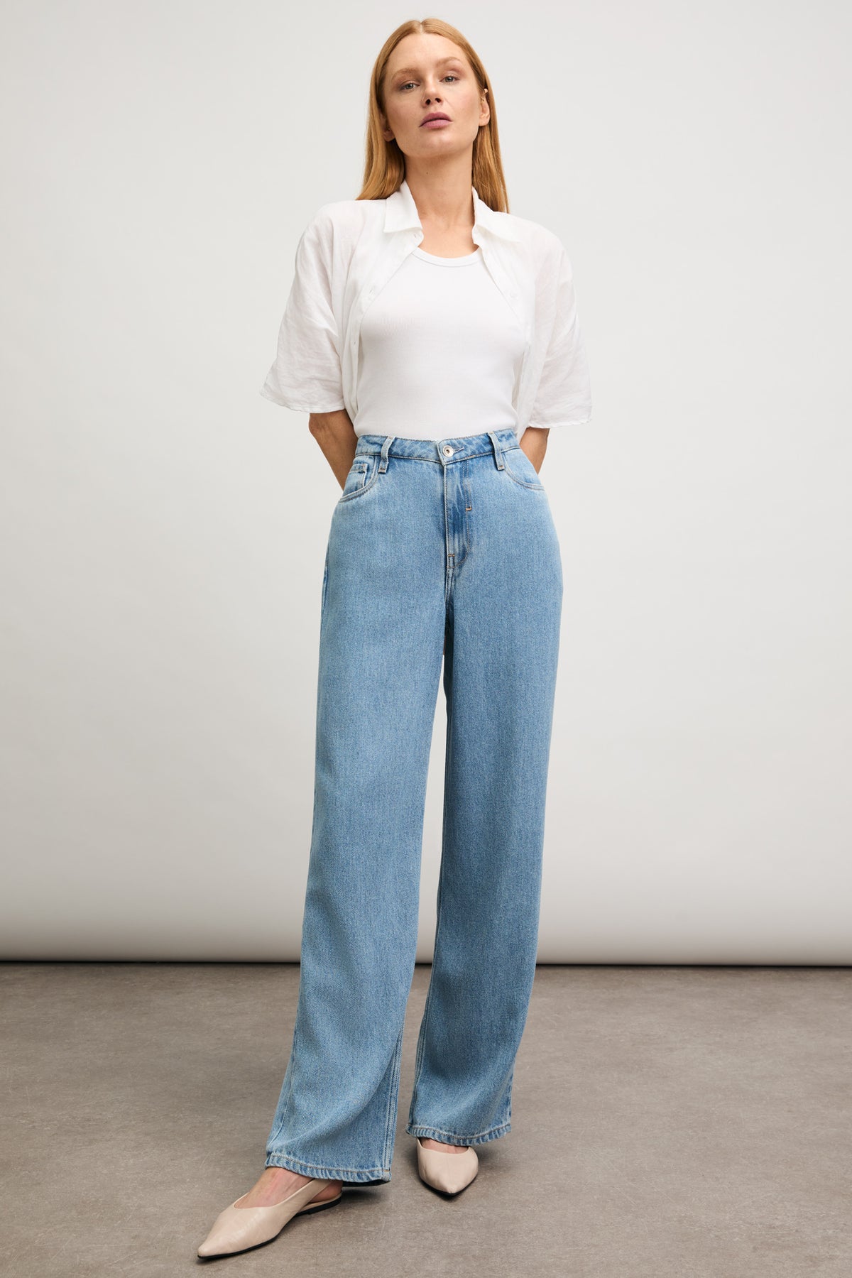 Judy wide leg - soft denim washed