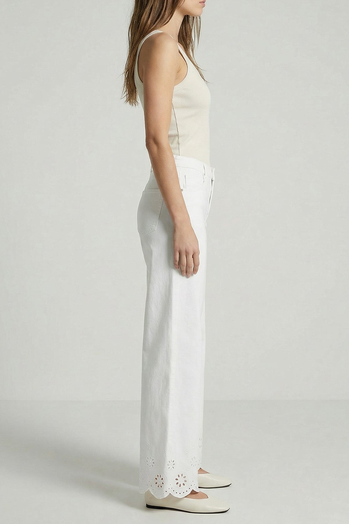 Judy wide leg - ivory flowers