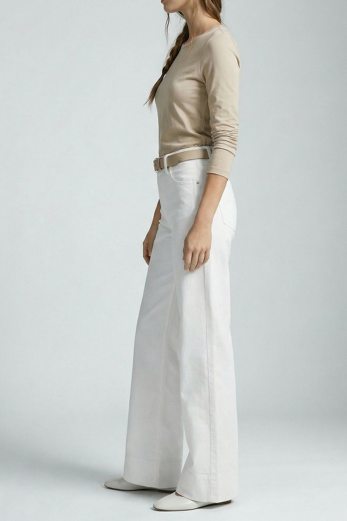 Judy wide leg - white denim