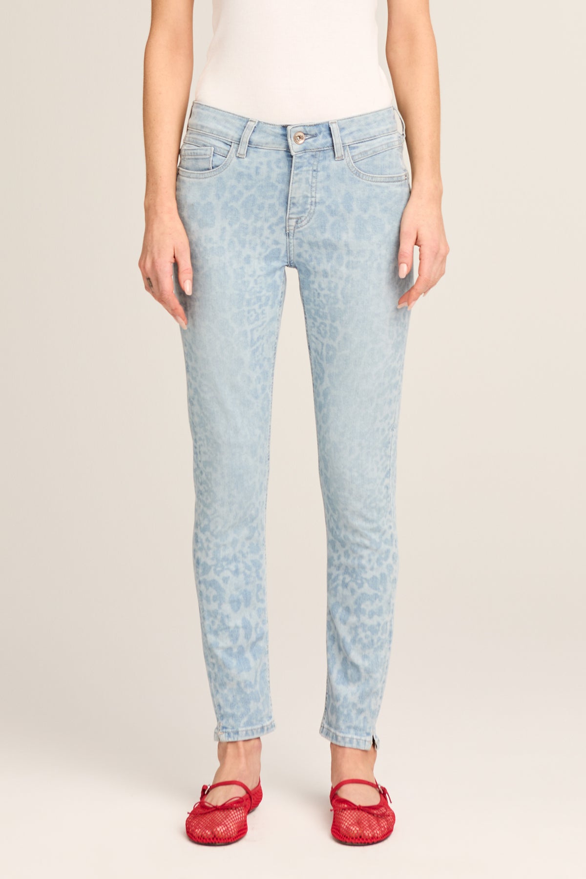 Alicia skinny - blue denim leo