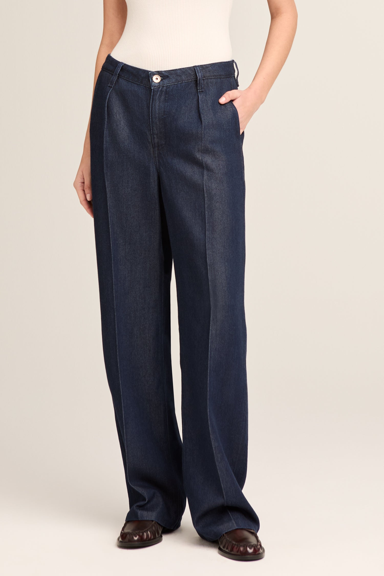 Judy wide leg - soft denim rinsed