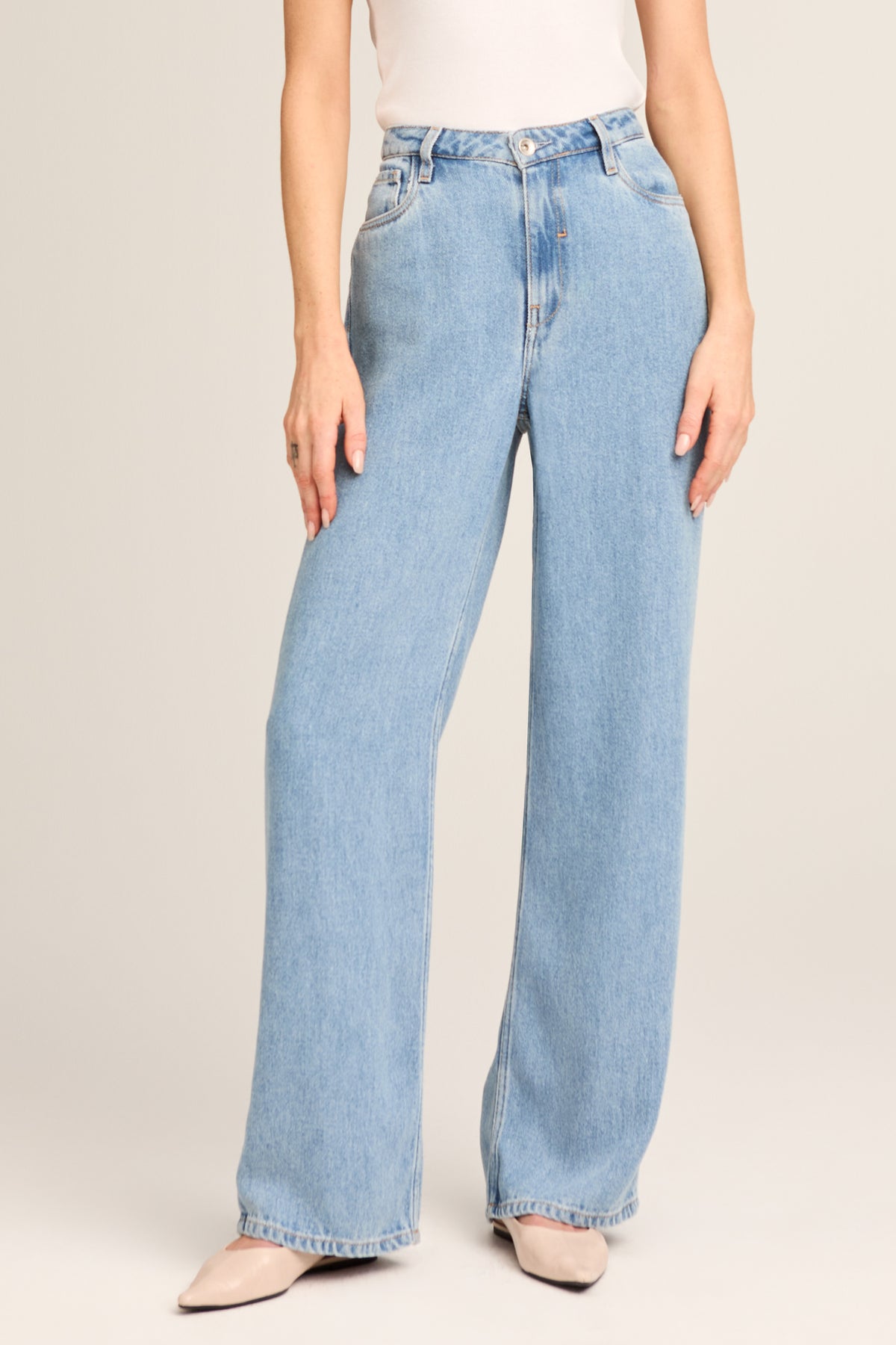 Judy wide leg - soft denim washed