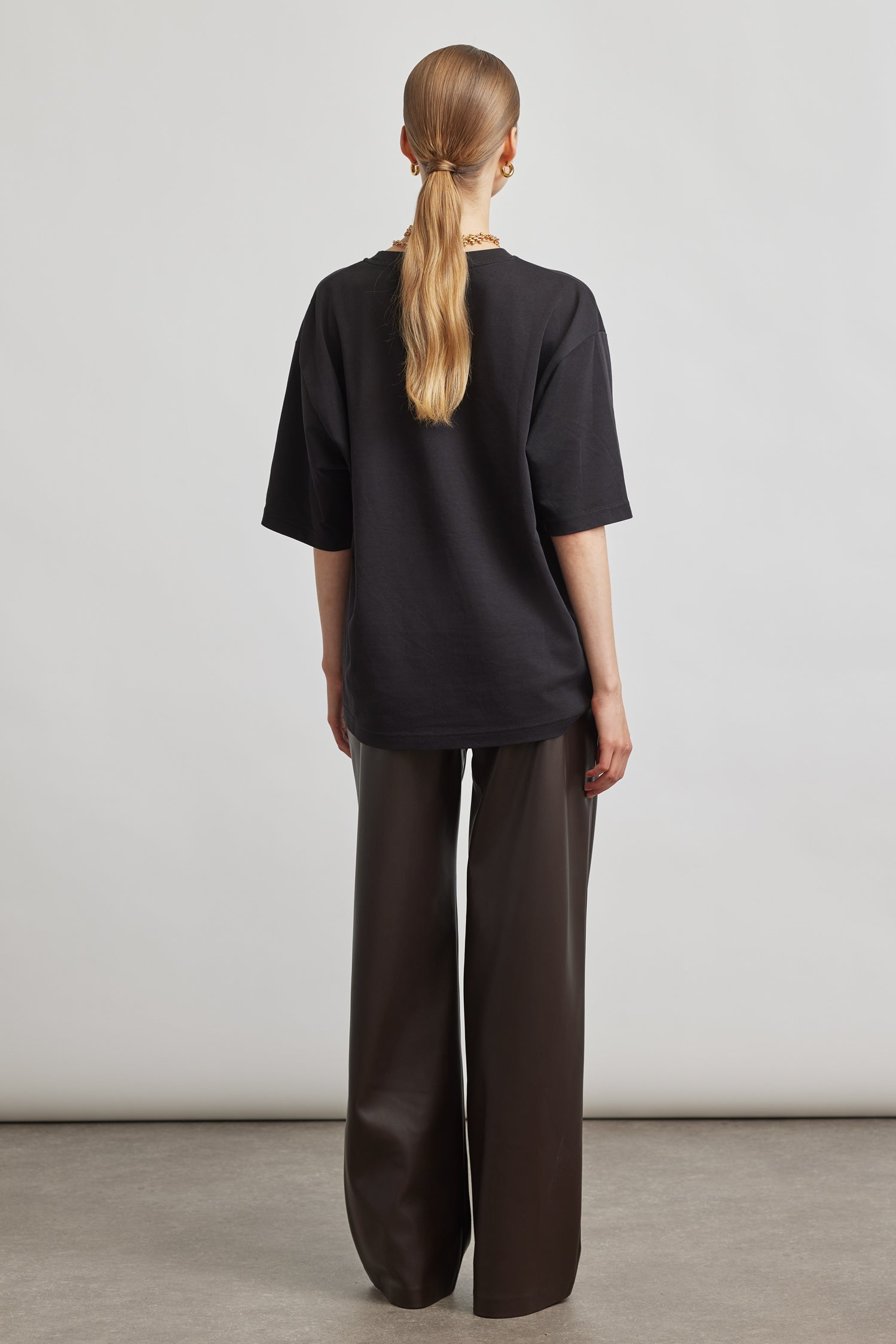 Judy wide leg - chocolate leather