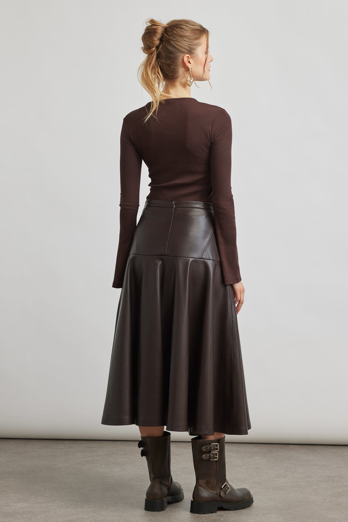 Liv skirt - chocolate leather