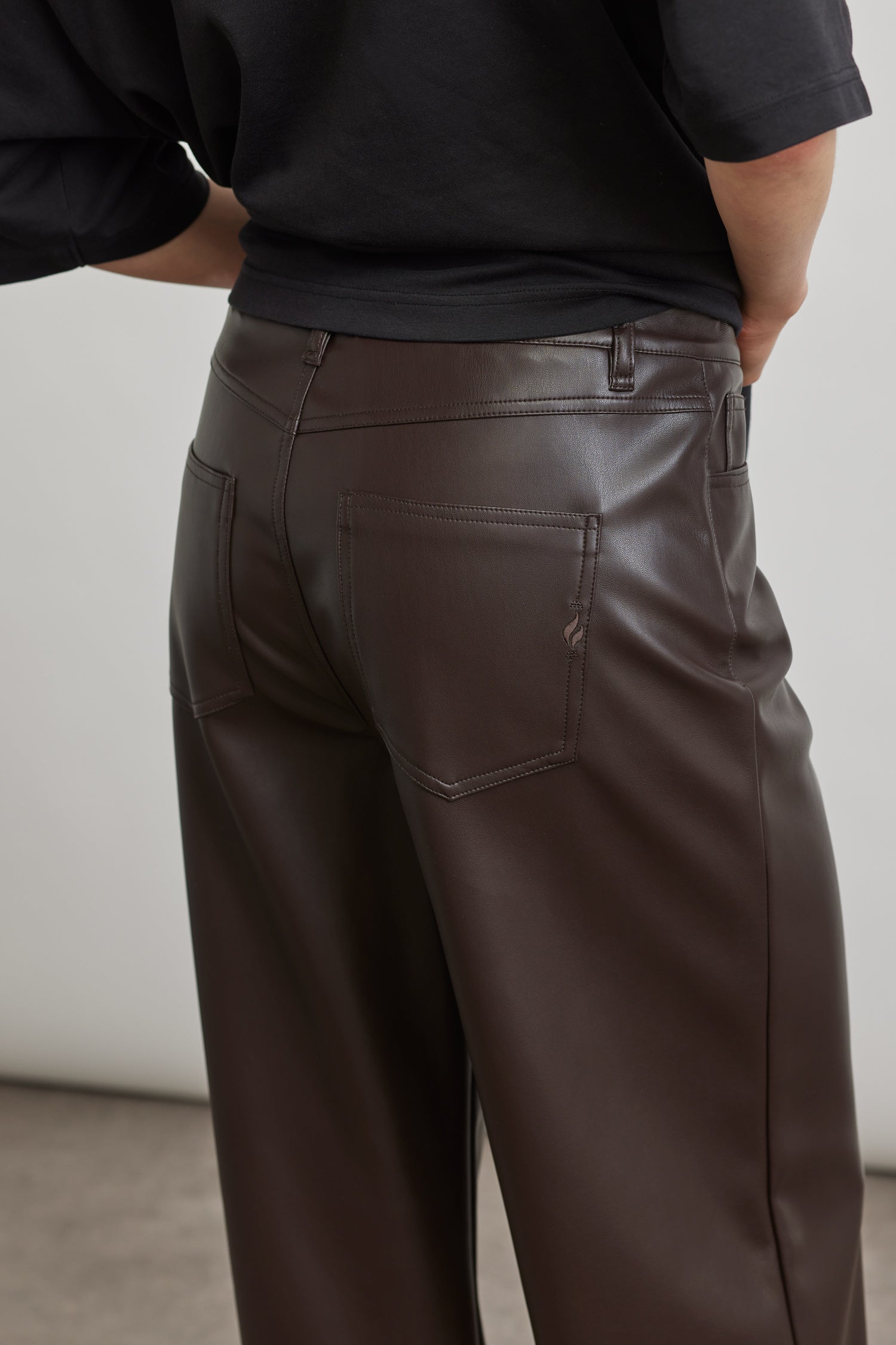 Judy wide leg - chocolate leather