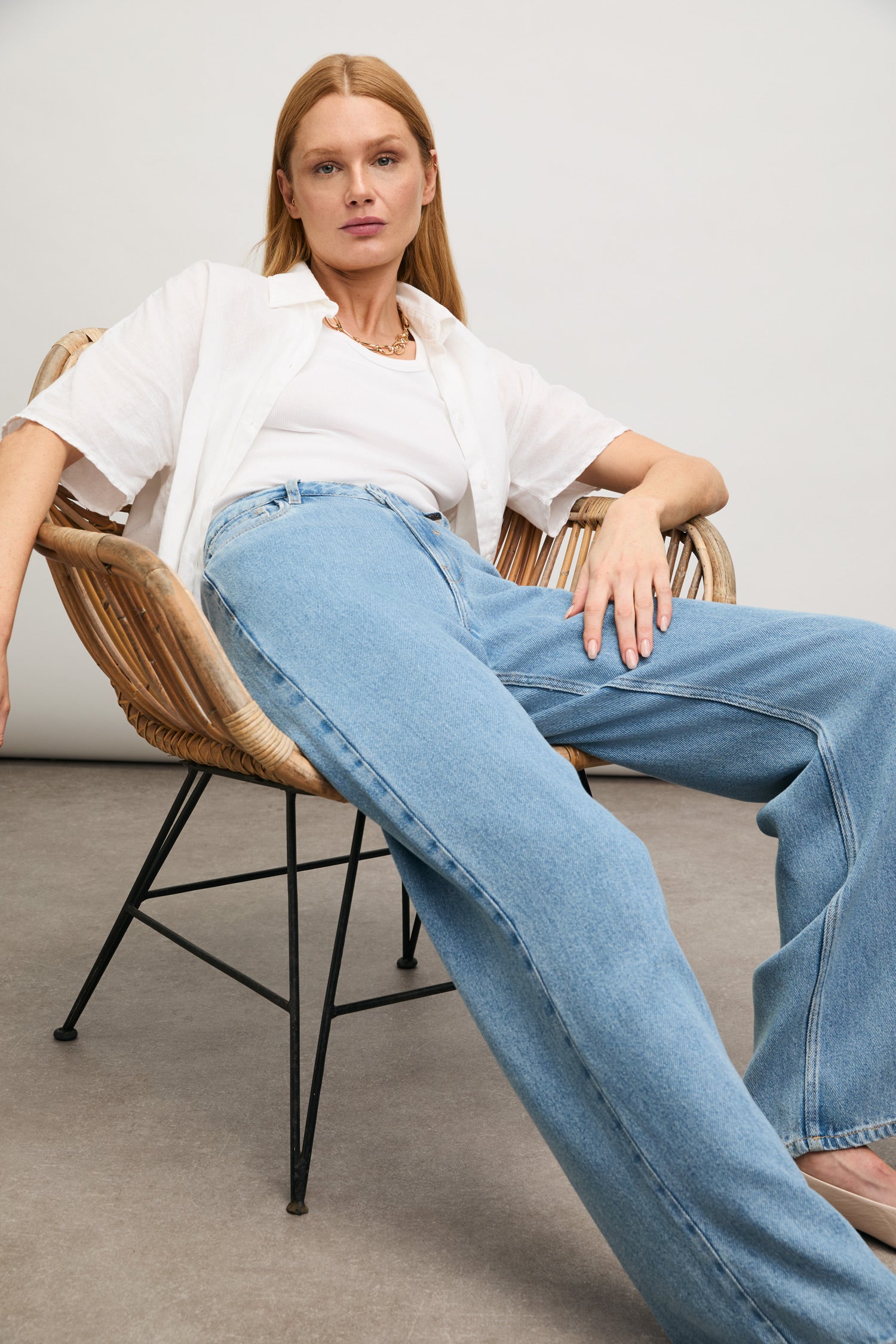 Judy wide leg - soft denim washed