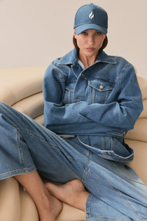 BF Cap - washed denim