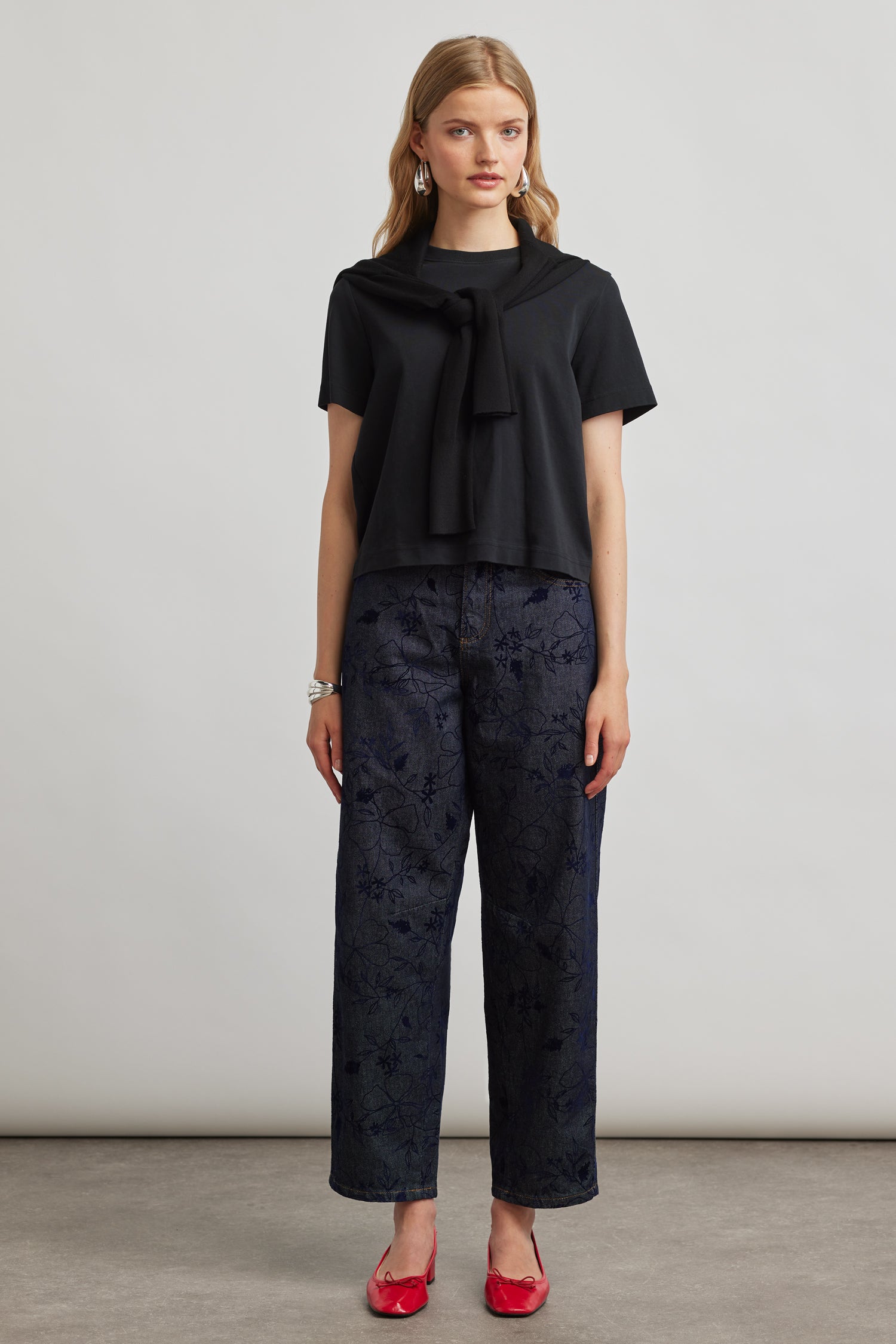 Zoe barrel fit - indigo flowers