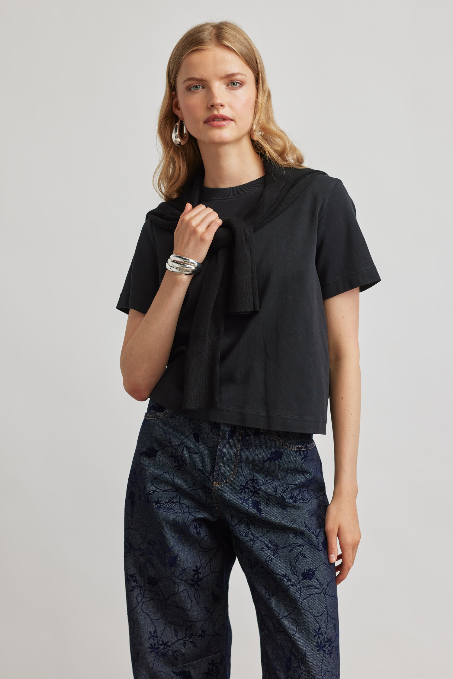 Zoe barrel fit - indigo flowers