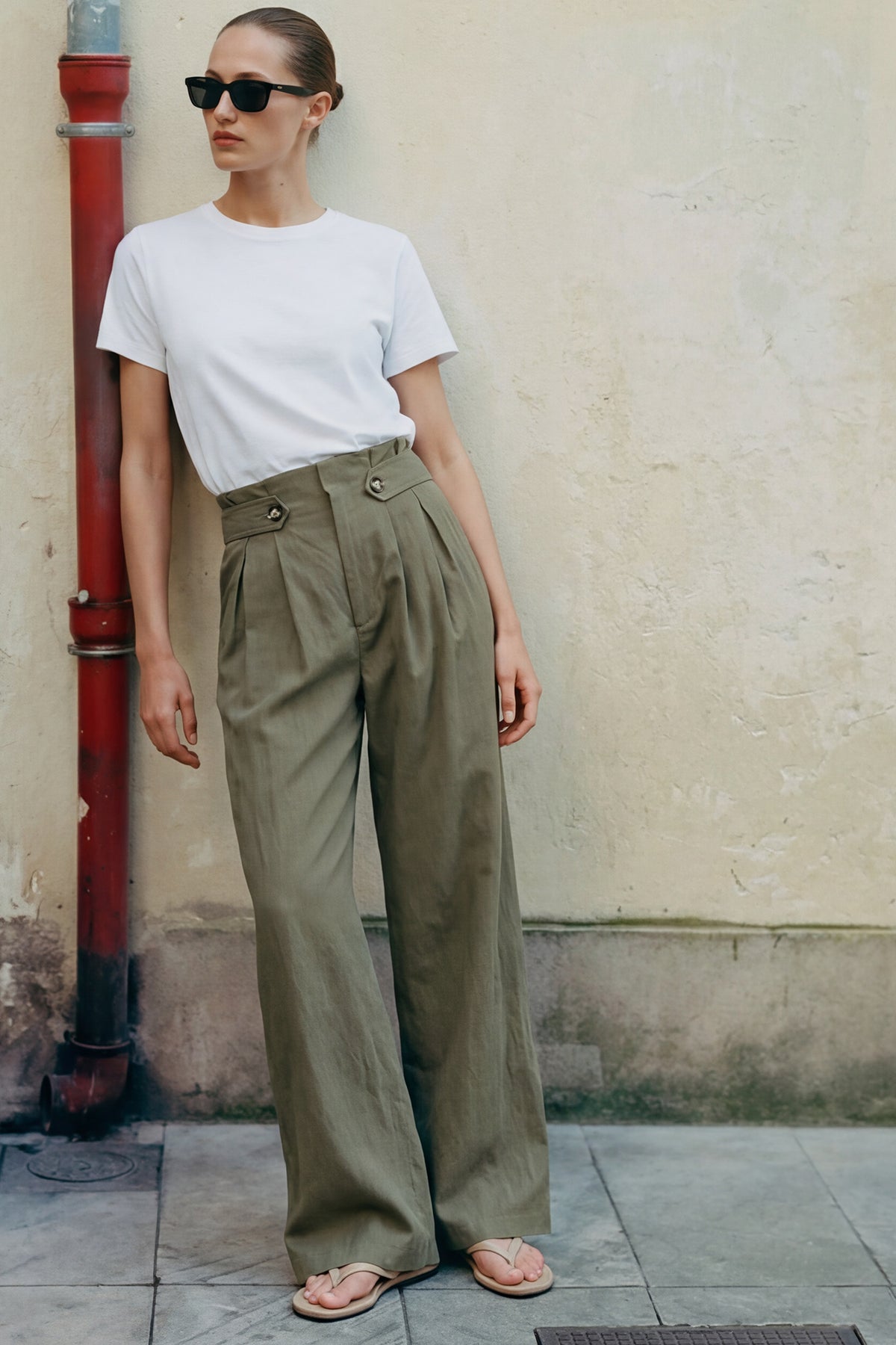 Holly paperbag fit - moss green